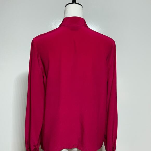 Sophisticate Jonathan Martin Top Womens 12 Pink Red Silk Button Up Y2K NWT - Picture 3 of 10